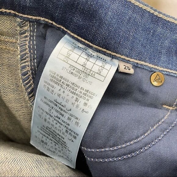 Guess cropped kick flare raw hem jeans blue 26 - Picture 5 of 7